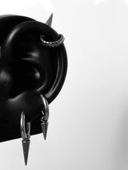 CTRL WORLD Shadow Fang Spike Gothic Hoop Earrings