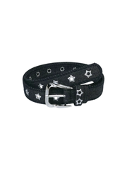 CTRL WORLD Star Eyelet Distressed Denim Belt