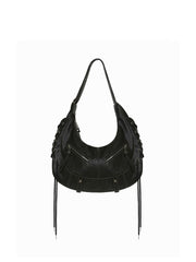 CTRL WORLD Lace-Up Leather Shoulder Bag