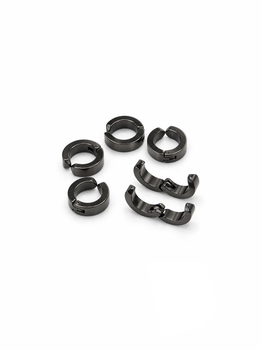 CTRL WORLD Midnight Reaper Gunmetal Chunky Clip-On Ear Cuffs