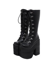 Gothic Platform Lace-Up Boots