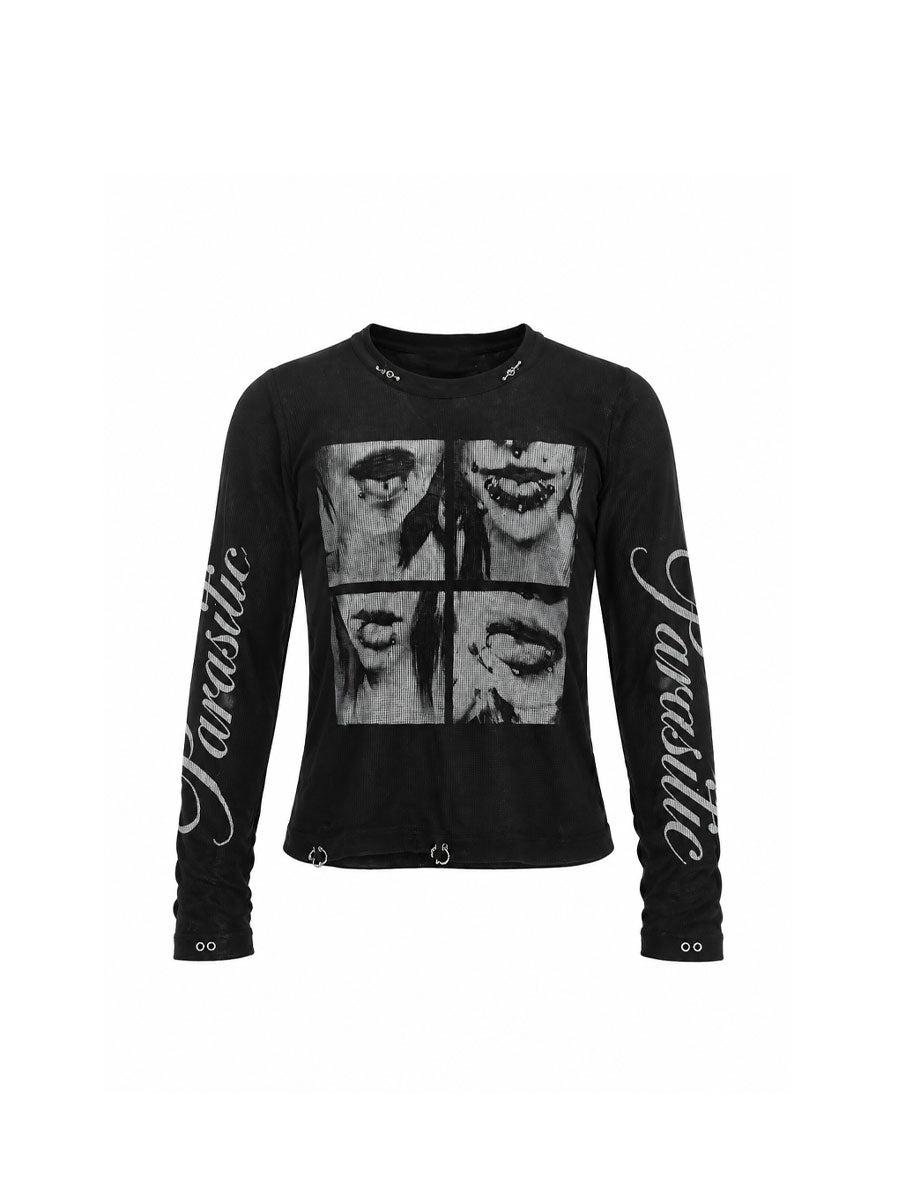 CTRL WORLD Dark Vision Graphic Long Sleeve Top