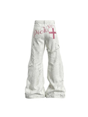CTRL WORLD Rebel Cross Strap Wide-Leg Jeans