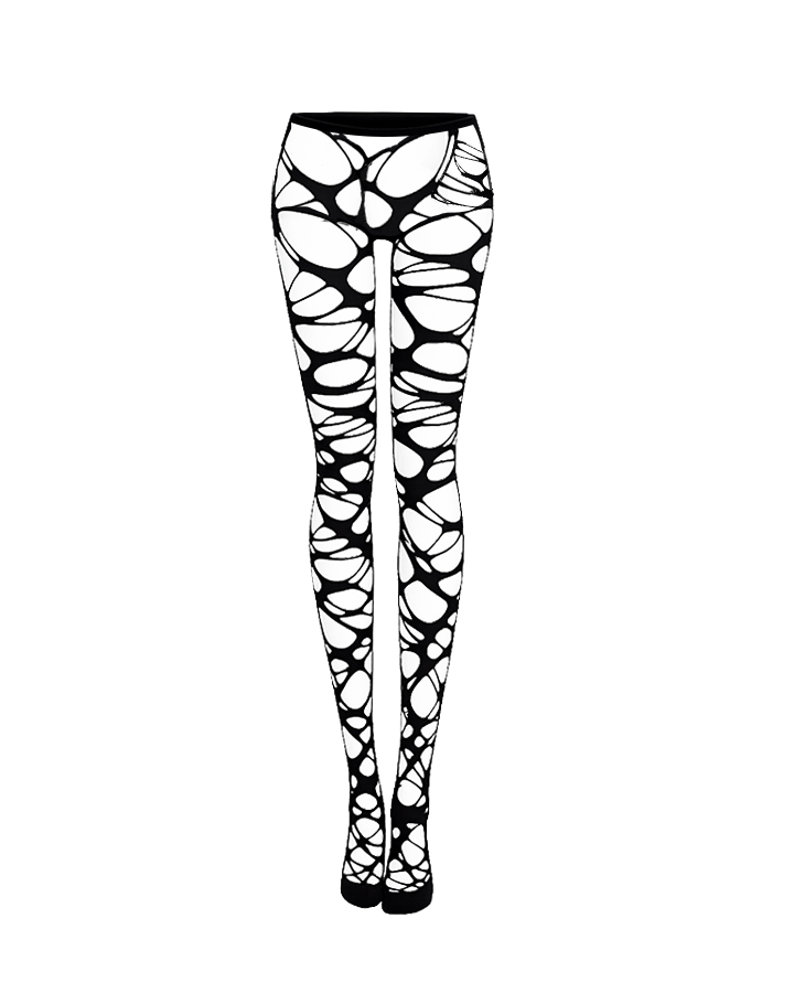 Gothic Cut-Out Spider Web Stockings
