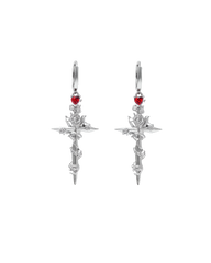 Gothic Rose Cross Drop Earrings
