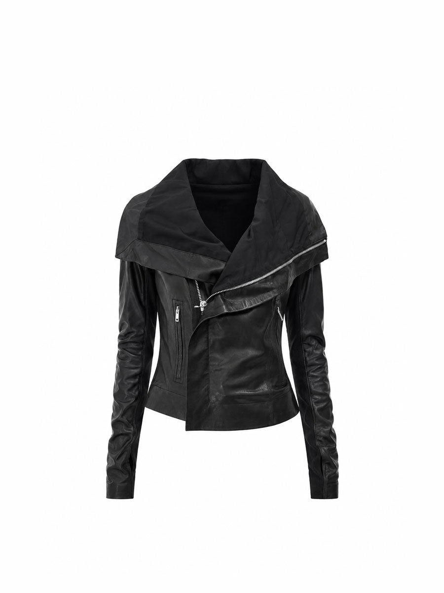 CTRL WORLD Shadow Rift Asymmetric Leather Jacket