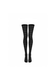 CTRL WORLD Dark Matter Striped Thigh-High Socks