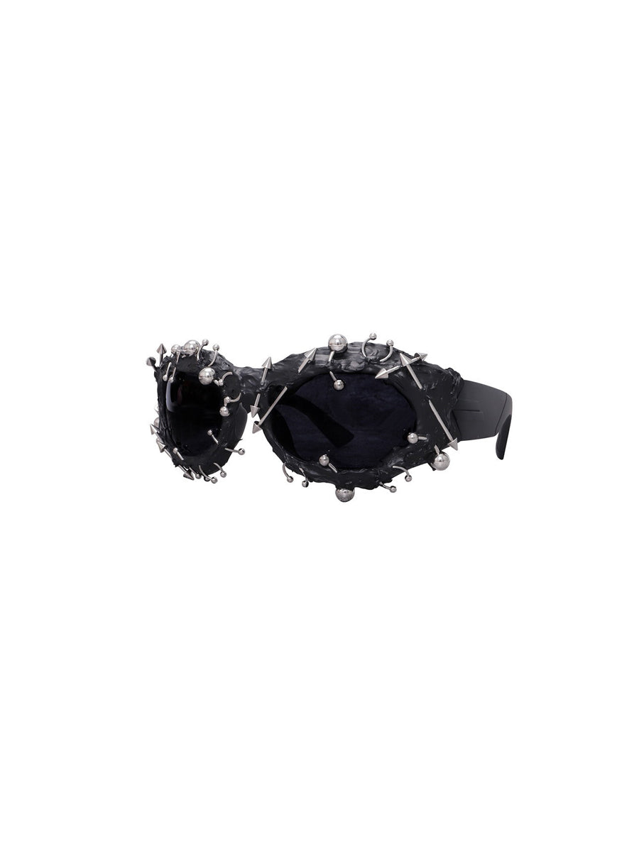 CTRL WORLD Venom Spike Studded Oval Sunglasses
