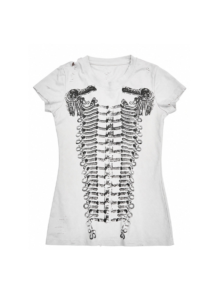 CTRL WORLD Napoleon Print Distressed Tee