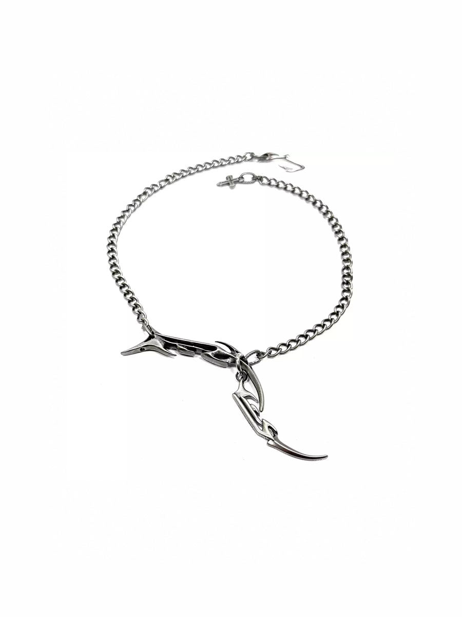 CTRL WORLD Chrome Phantom Blade Chain Necklace