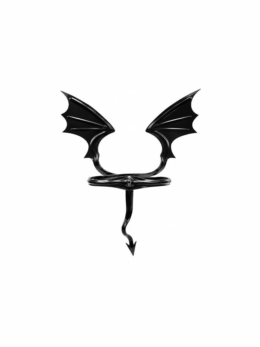 CTRL WORLD Shadow Bat Wing Gothic Choker Necklace