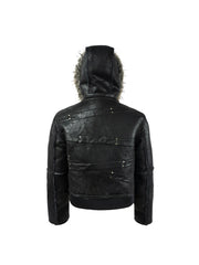 CTRL WORLD Frost Reaper Fur Hooded Leather Jacket