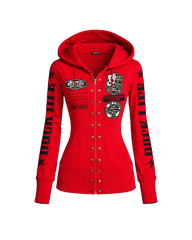 Gothic Red Zip-Up Hoodie