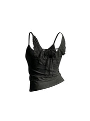 CTRL WORLD Halloween "ANGEL+SHADOW" Devil Wing Back Tie-Up Tank Top