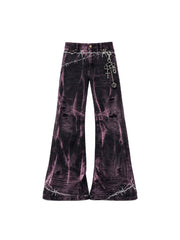 CTRL WORLD Violet Thunder Barbed Wire Flare Jeans