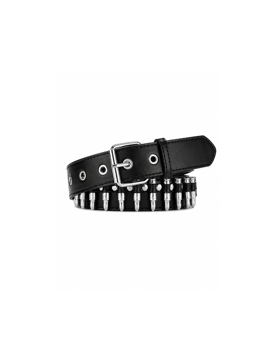 CTRL WORLD Chrome Bullet Stud Buckle Belt