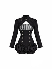 CTRL WORLD Midnight Parade Gothic Military Three-Piece Set