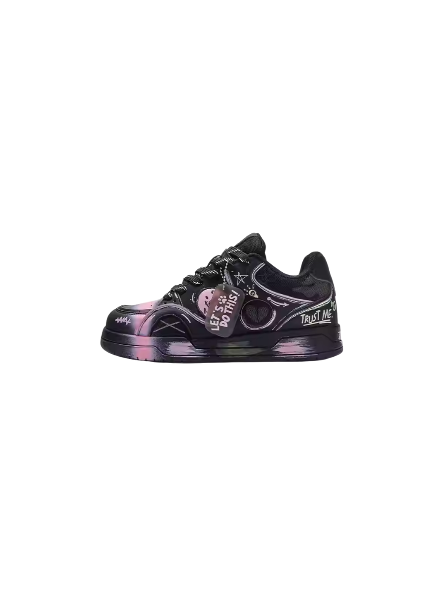 CTRL WORLD Graffiti Print Chunky Sneakers