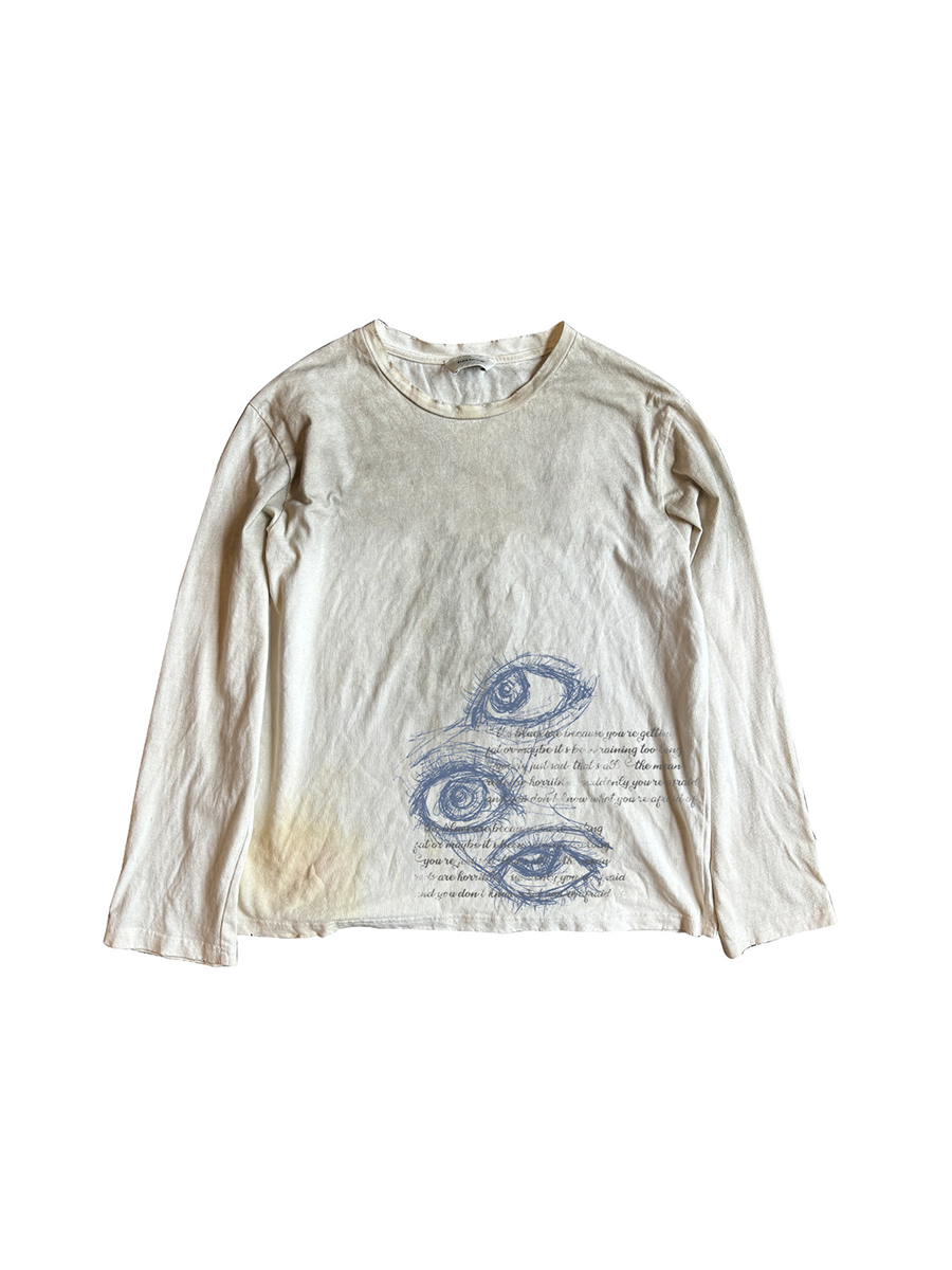 CTRL WORLD Washed Eye Graphic Long Sleeve T-Shirt
