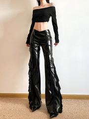 CTRL WORLD Shadow Phantom Layered Flare Pants