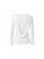 CTRL WORLD Shadow Drape V-Neck Long Sleeve Top