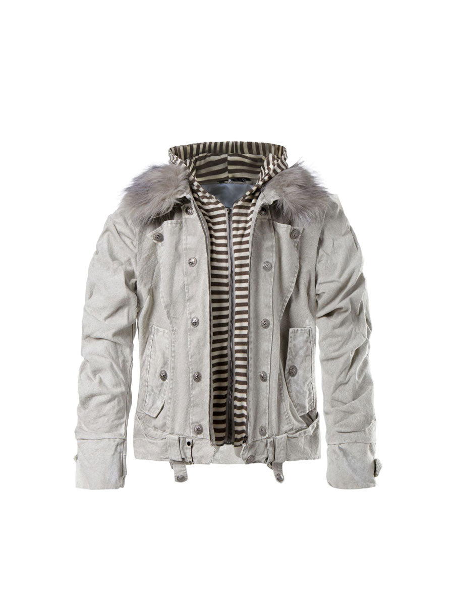 CTRL WORLD Shadow Arctic Fur Hood Utility Jacket