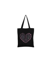 CTRL WORLD Shattered Heart Graphic Canvas Tote Bag