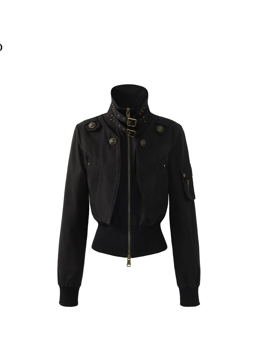 CTRL WORLD Shadow Regiment Military Stand Collar Jacket