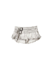 CTRL WORLD Shadow Layered Ruffle Denim Mini Skort