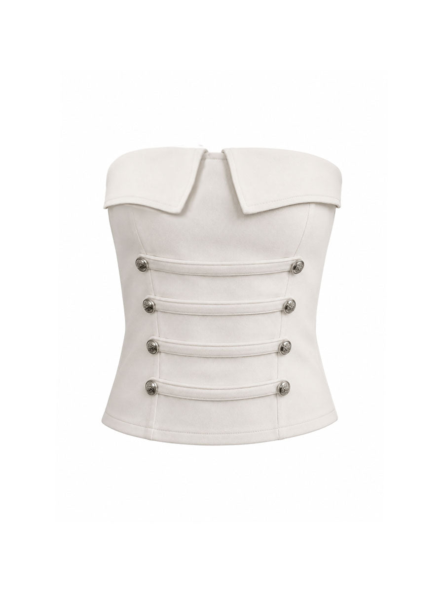 CTRL WORLD Off Shoulder Military Style Tube Top