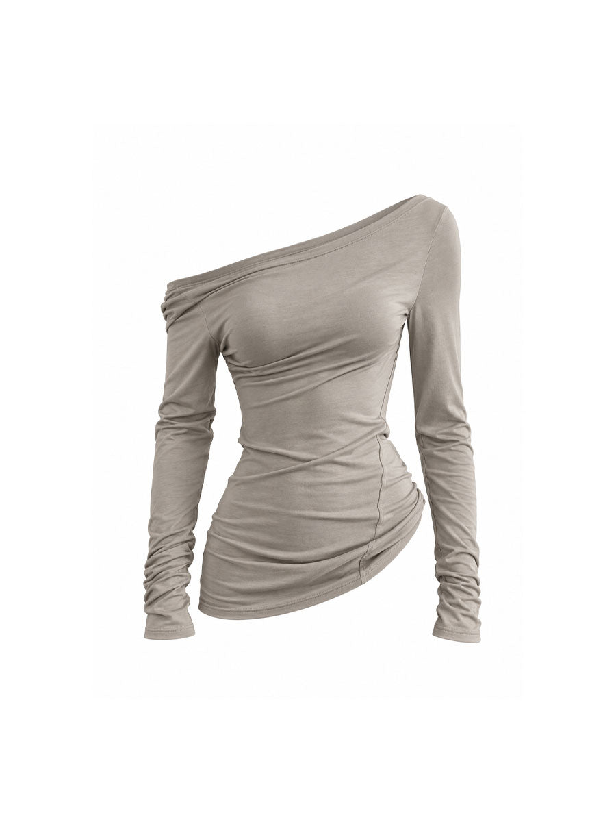 CTRL WORLD Extreme Asymmetric Off-Shoulder Draped Top