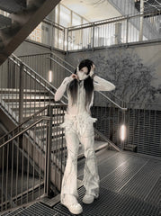 CTRL WORLD Angel Wing Graphic Flare Jeans