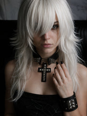 CTRL WORLD Spike Cross Doom Choker Necklace