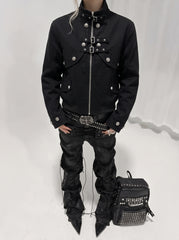 CTRL WORLD Ivory Phantom Utility Buckle Jacket