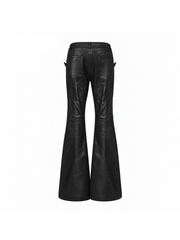 CTRL WORLD Cyber Phantom Leather Flare Pants
